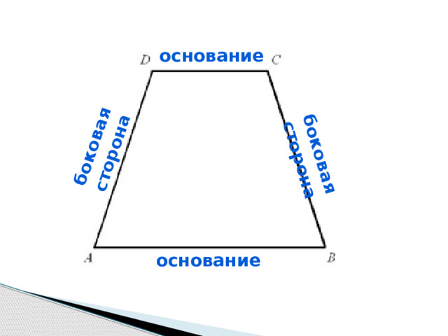 боковая сторона боковая сторона основание основание 