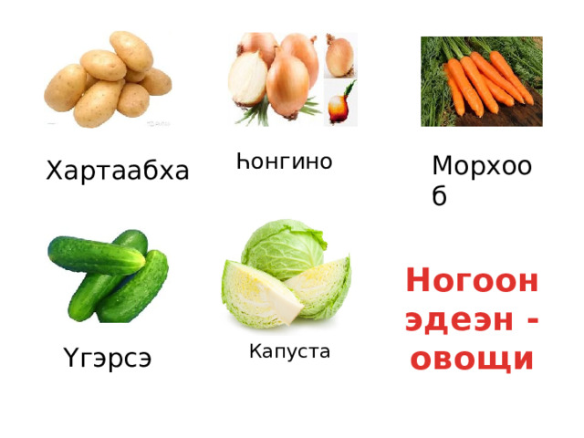 Һонгино Морхооб Хартаабха Ногоон эдеэн - овощи Капуста Үгэрсэ 