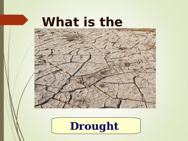 What is the disaster? Drought 