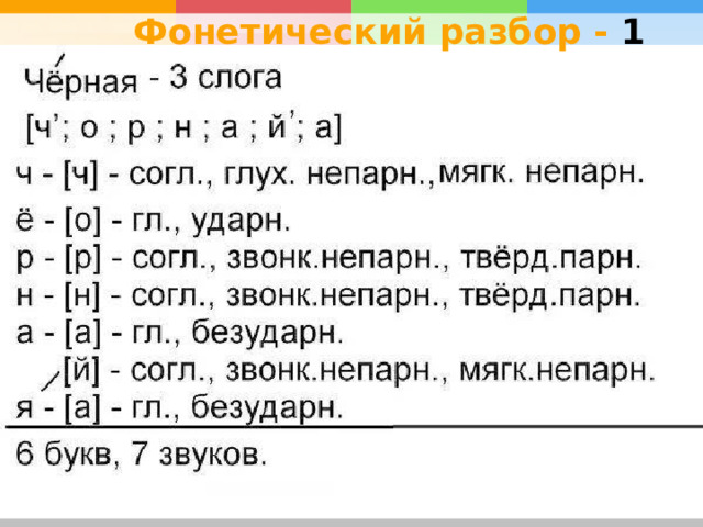 Фонетический разбор - 1 
