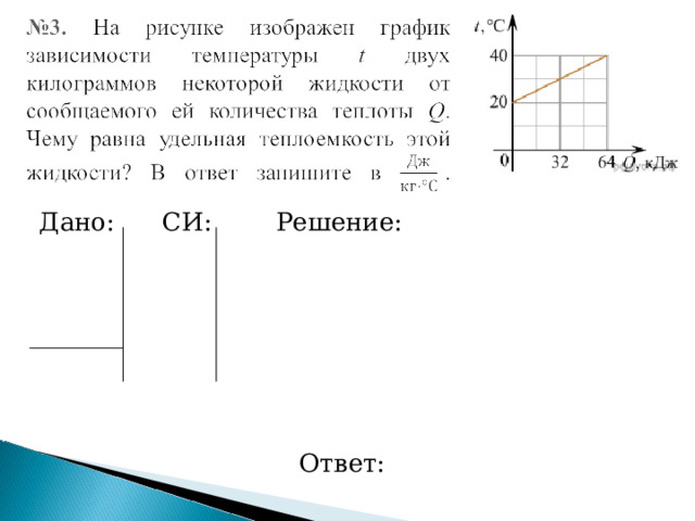  Дано: СИ: Решение: Ответ: 
