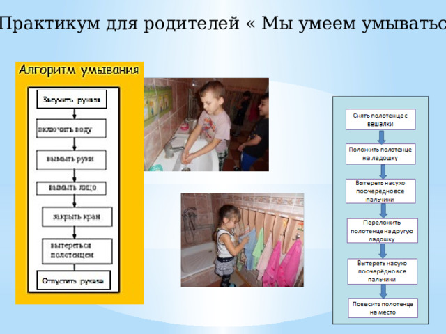Практикум для родителей « Мы умеем умываться» 