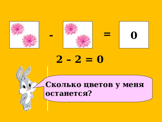  ?  0 = - 2 – 2 = 0  Сколько цветов у меня останется? 