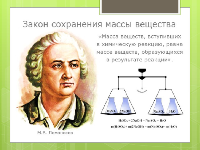 Закон сохранения массы вещества 