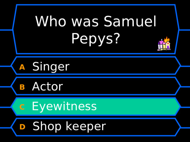Who was Samuel Pepys? A  Singer B  Actor C  Eyewitness D  Shop keeper 