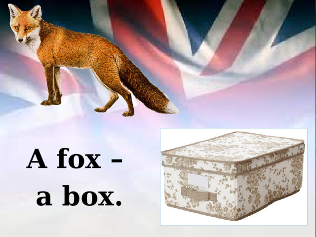 A fox –  a box. 