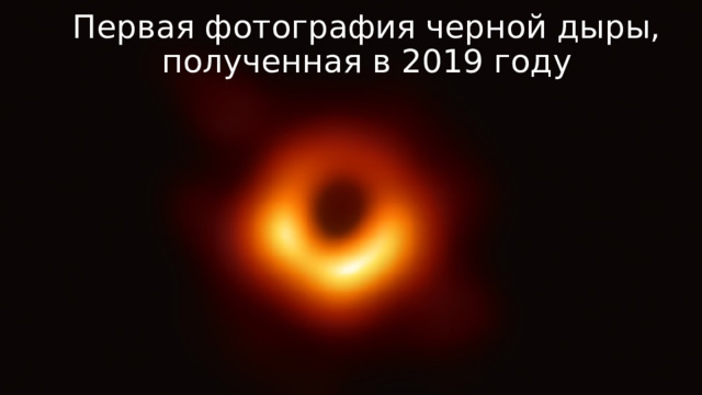 Первая фотография черной дыры, полученная в 2019 году 