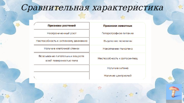 Сравнительная характеристика  