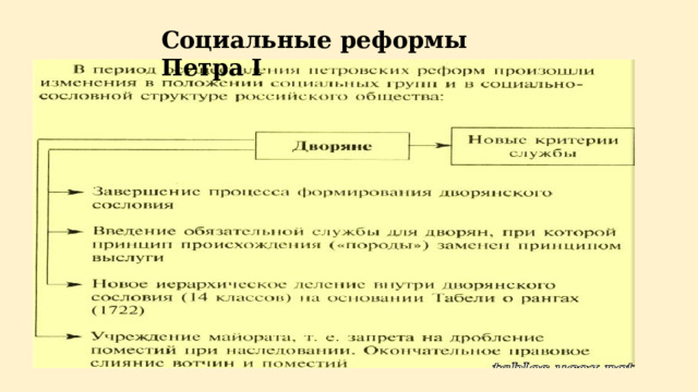 Социальные реформы Петра I 