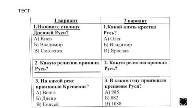 Тест: 