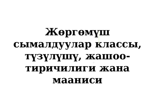 Жөргөмүш сымалдуулар классы, түзүлүшү, жашоо-тиричилиги жана мааниси 1 