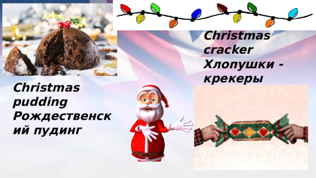 Christmas cracker Хлопушки - крекеры Christmas pudding Рождественский пудинг 