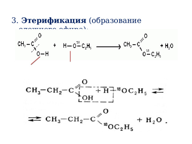 3. Этерификация (образование сложного эфира): 