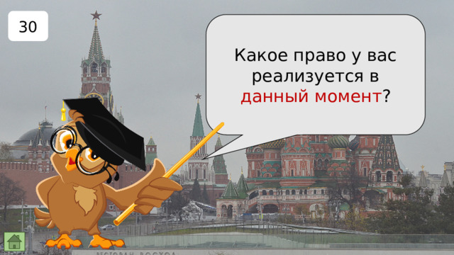 30 Какое право у вас реализуется в данный момент ? 