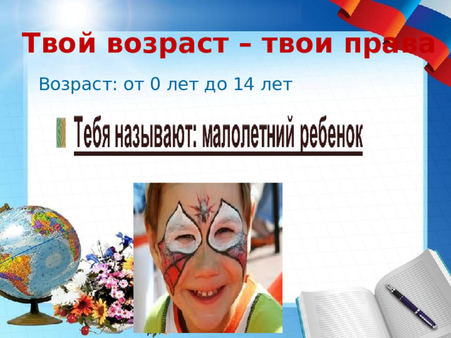 Твой возраст – твои права Возраст: от 0 лет до 14 лет 
