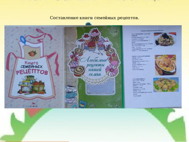 Составление книги семейных рецептов. 