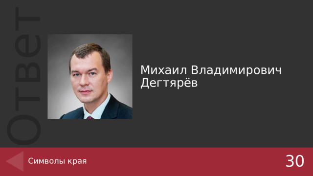 Михаил Владимирович Дегтярёв Символы края 30 