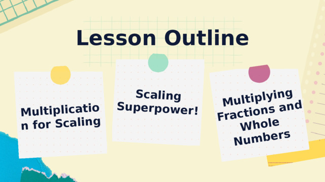 Scaling Superpower! Multiplying Fractions and Whole Numbers Multiplication for Scaling Lesson Outline 