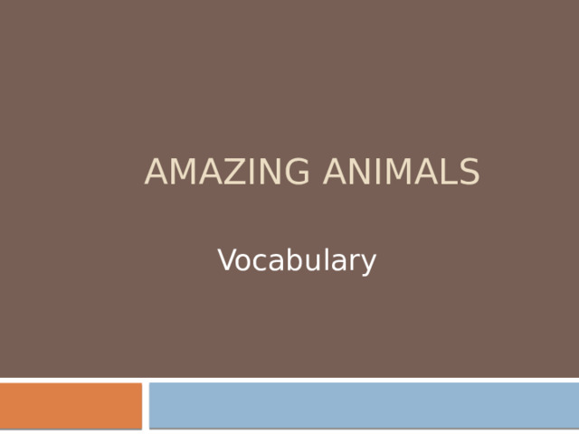 Amazing animals Vocabulary 