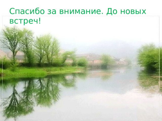 Спасибо за внимание. До новых встреч! 