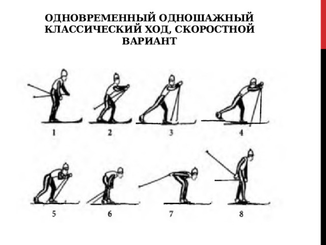 Одновременный одношажный классический ход, скоростной вариант 