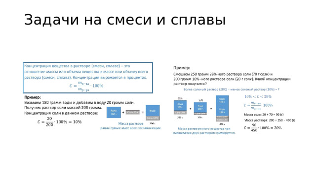 Задачи на смеси и сплавы 