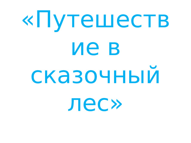 «Путешествие в сказочный лес» 