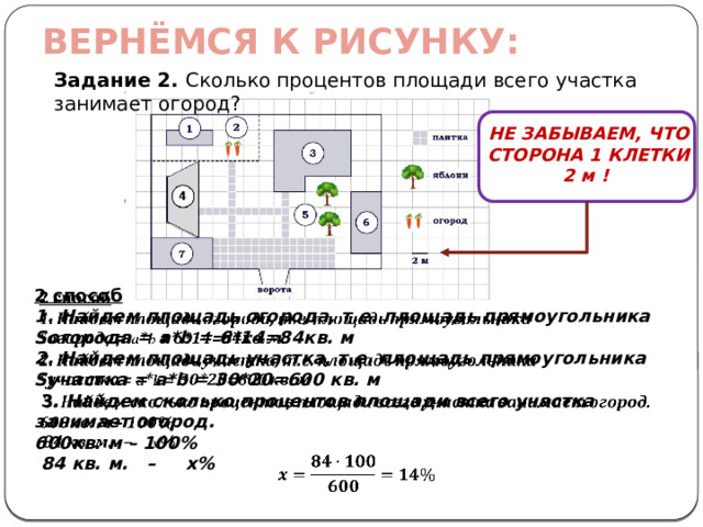 1. ВНИМАТЕЛЬНО ЧИТАЕМ УСЛОВИЕ: Объекты беседка Цифры теплица 4 баня 1 дом 6 посадки 3 гараж 5 огород 7 2 