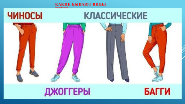КАКИЕ БЫВАЮТ ВИДЫ БРЮК 