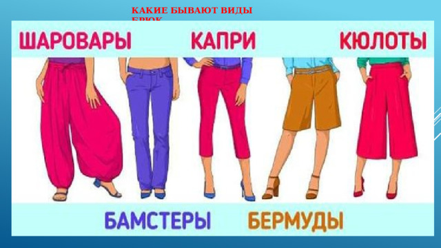 КАКИЕ БЫВАЮТ ВИДЫ БРЮК 
