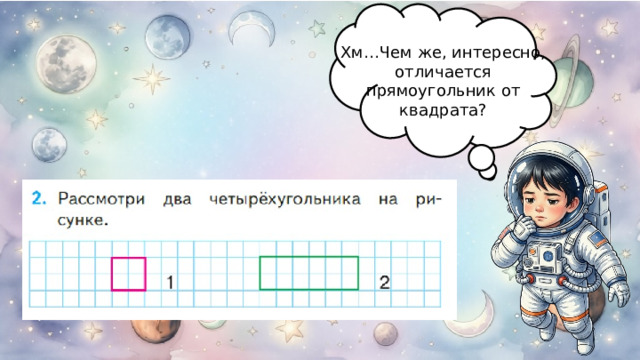 Хм…Чем же, интересно, отличается прямоугольник от квадрата? 