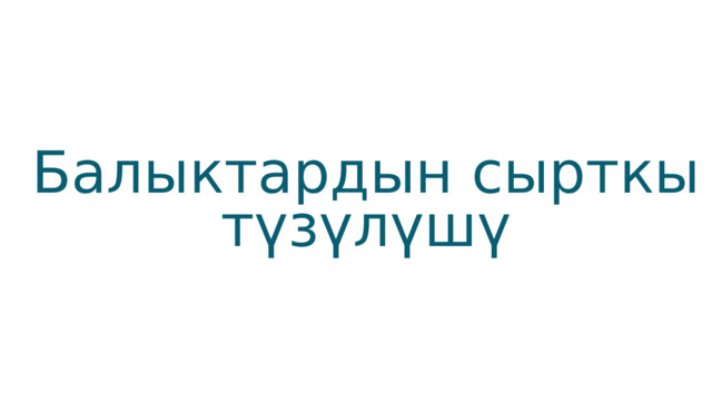 Балыктардын сырткы түзүлүшү 