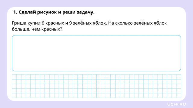 Закрепление (повышенный уровень) — Ребята, подготовьте простой карандаш, ручку. Выполните задания на рабочих листах.   Заметка: это задание вы можете провести, показав в презентации, или распечатать материалы, загрузив урок «Текстовая сюжетная задача в одно действие: запись решения, ответа задачи. Задачи на разностное сравнение»  из сервиса «Подготовка к уроку».   
