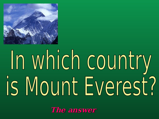 The answer 