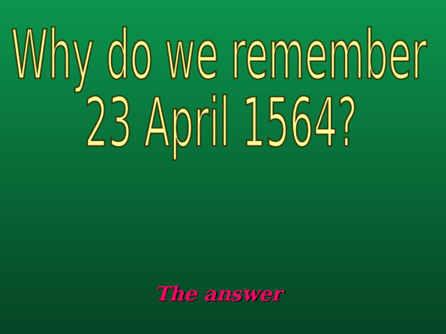 The answer 