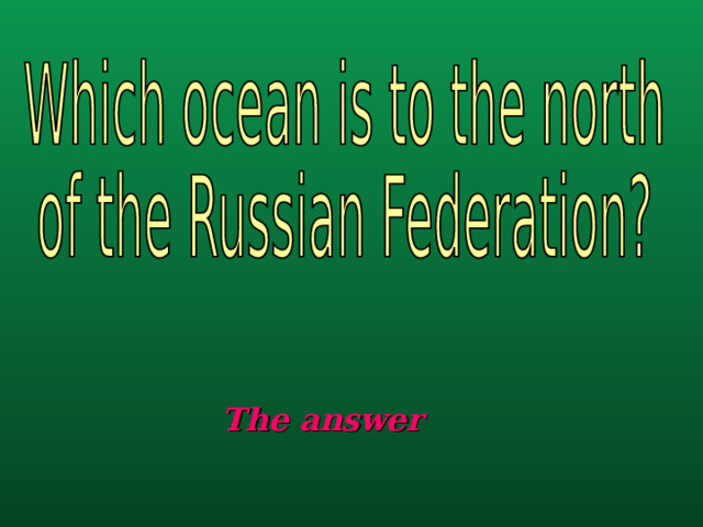 The answer 