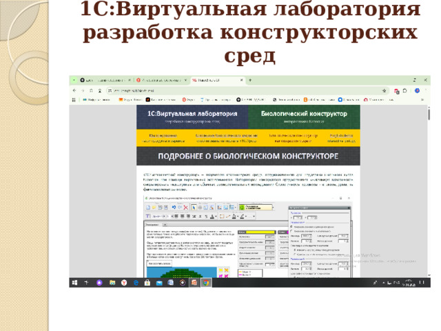 1С:Виртуальная лаборатория  разработка конструкторских сред   