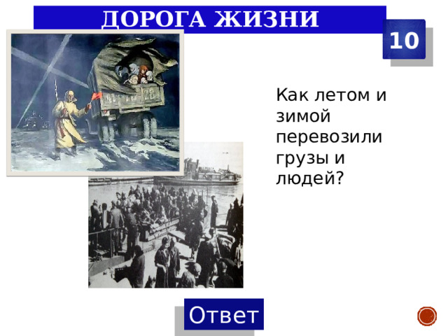Дорога жизни 10 Как летом и зимой перевозили грузы и людей? 