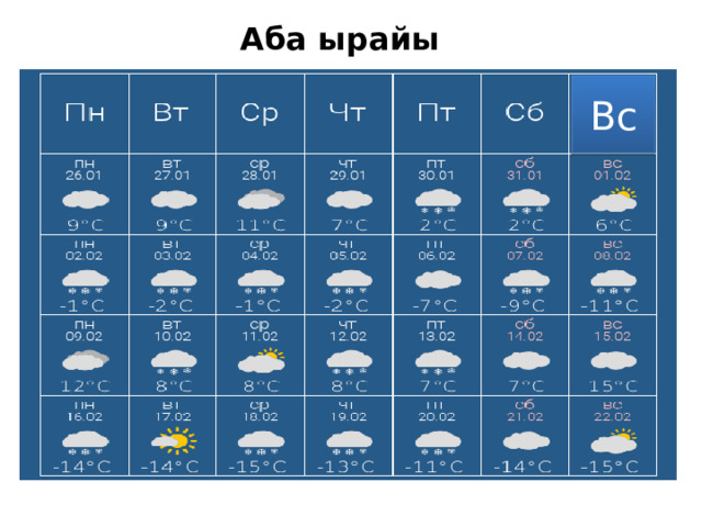 Аба ырайы Вс 