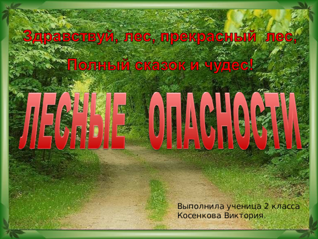 Выполнила ученица 2 класса Косенкова Виктория.  