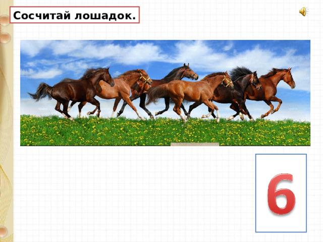 Сосчитай лошадок. 
