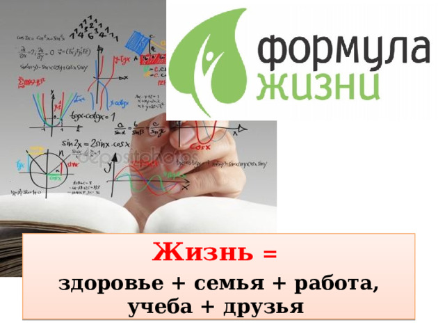 Жизнь = здоровье + семья + работа, учеба + друзья 