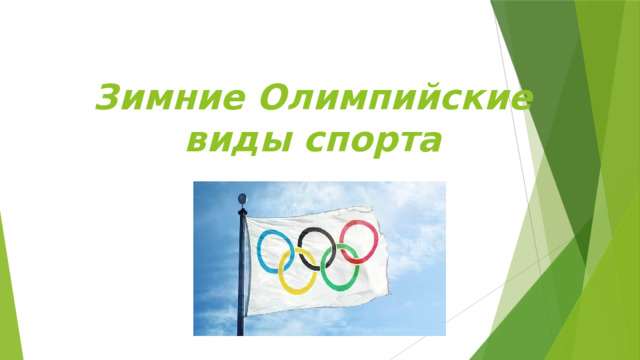  Зимние Олимпийские  виды спорта   