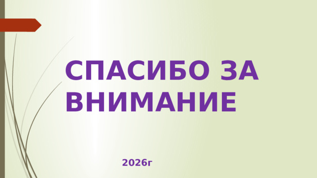 СПАСИБО ЗА ВНИМАНИЕ 2026г 