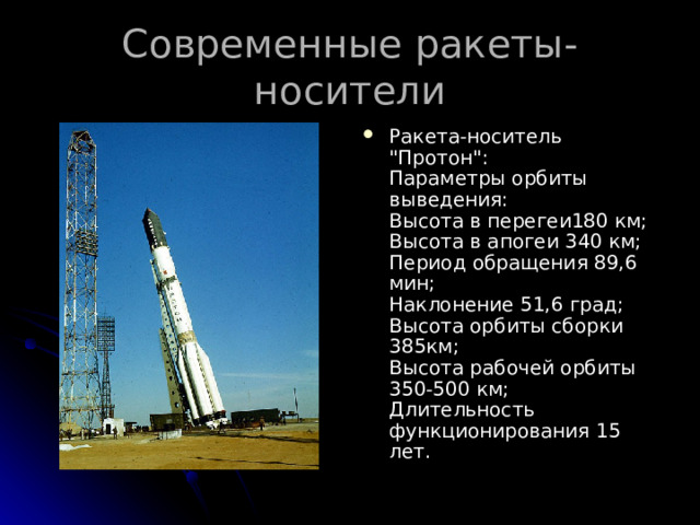 Современные ракеты-носители Ракета-носитель 