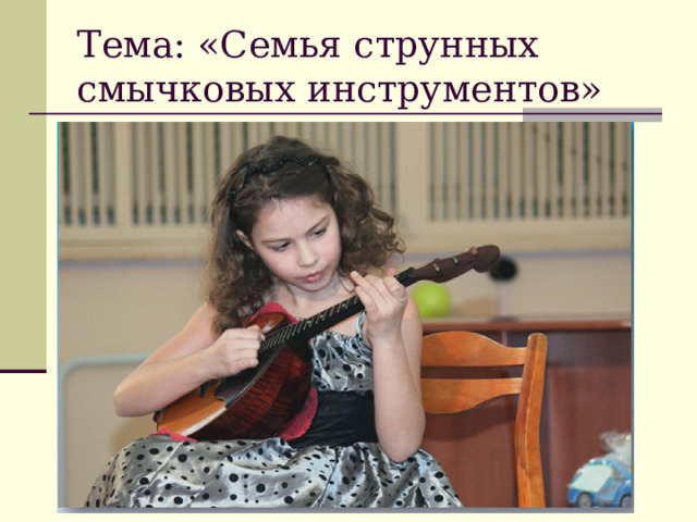 Тема: «Семья струнных смычковых инструментов» фото 