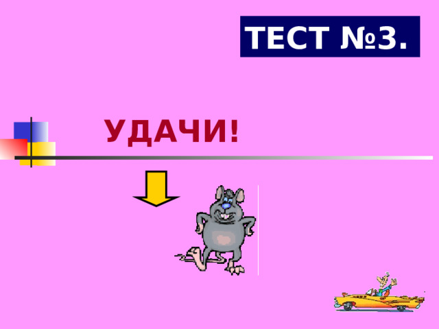 ТЕСТ №3. УДАЧИ! 