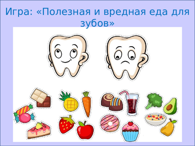 Игра: «Полезная и вредная еда для зубов» 