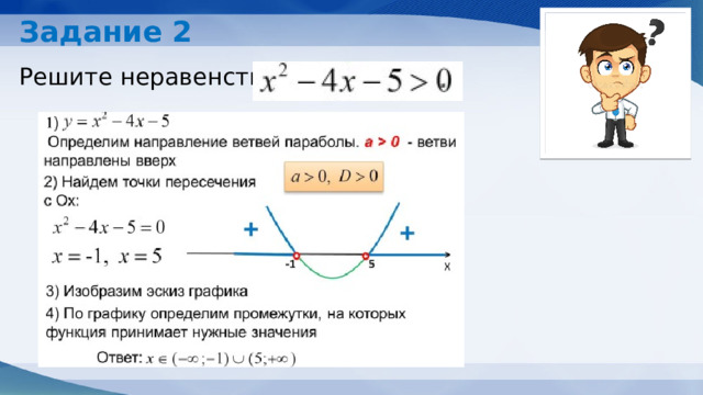 Задание 2 Решите неравенство 