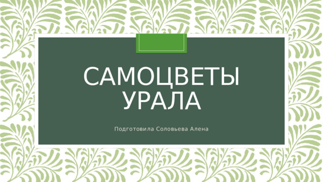 Самоцветы Урала Подготовила Соловьева Алена 